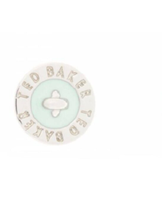 Ted Baker London Jewelry - Ted Baker Enamel Button Logo Stud Earring- Tempany Silver Mint